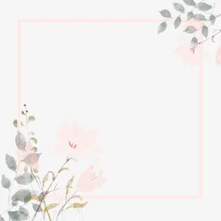 古风边框水墨花朵免抠