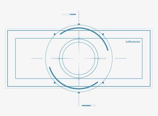 矢量蓝色方形科技平视信息界面免抠标签元素