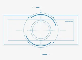 矢量蓝色方形科技平视信息界面免抠标签元素