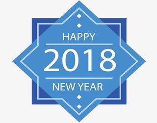 新年蓝色标签免抠