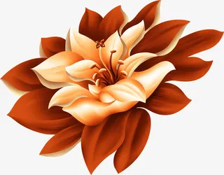 金色手绘花朵开业免抠