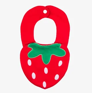 草莓女宝宝围兜免抠