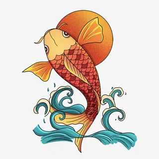 国潮锦鲤装饰免抠