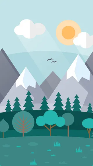 扁平山峦风景背景图高清