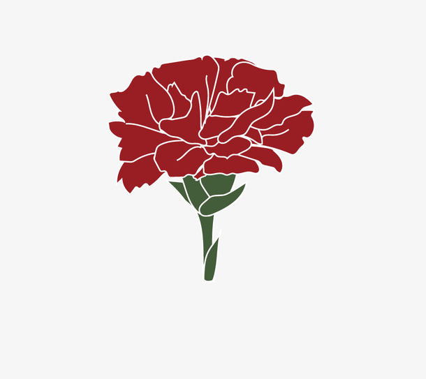 红色手绘花朵装饰免抠
