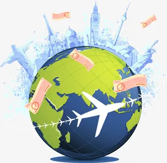 手绘地球城市世界旅游日素材免抠