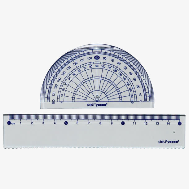 量角器和直尺免抠