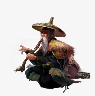 抽烟 烟斗 老头 png素材免抠