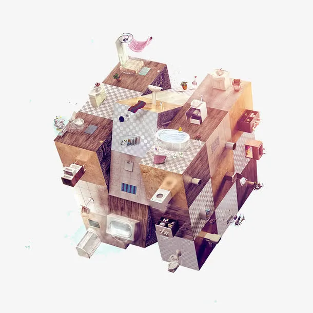 三维立体城堡免抠图免抠