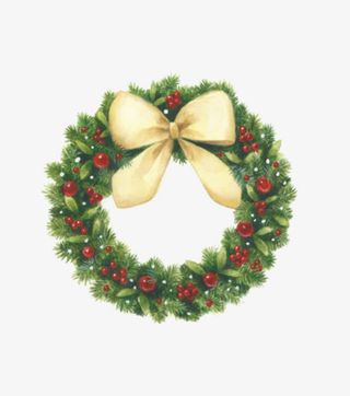 卡通花圈草圈黄色蝴蝶结免抠