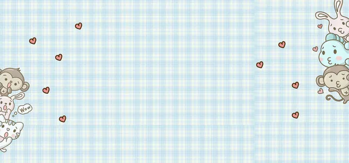 卡通手绘小动物格子底纹简约背景高清卡通手绘背景