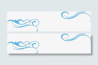 简单蓝色藤蔓欧式花纹装饰免抠