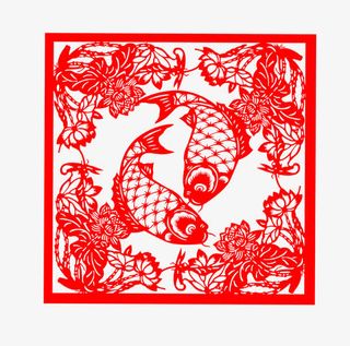 年年有余的喜庆剪纸免抠