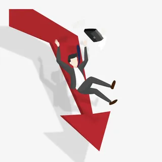 工作业绩下滑元素免抠