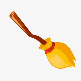 万圣节魔法扫帚矢量图免抠