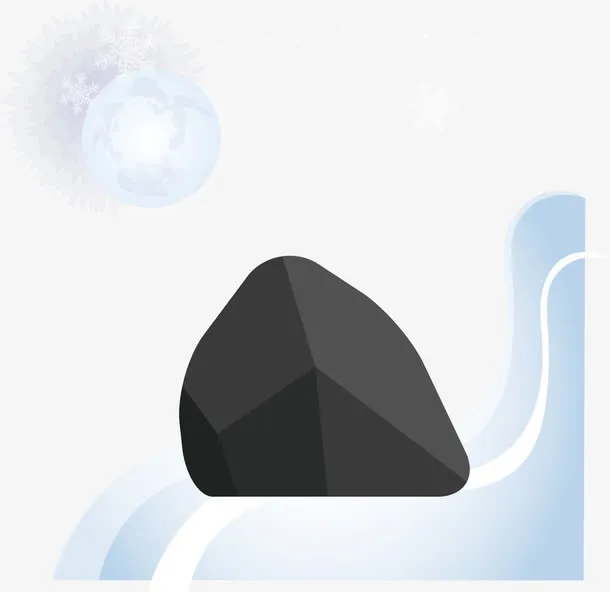 雪天冬季矢量雪花石头免抠