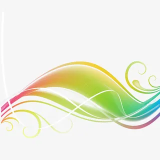 梦幻彩色曲线背景矢量图