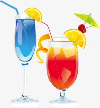 矢量彩色饮料免抠