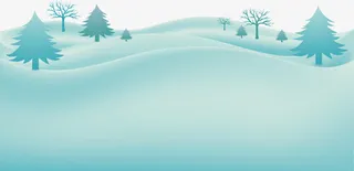 蓝色冬日雪地免抠