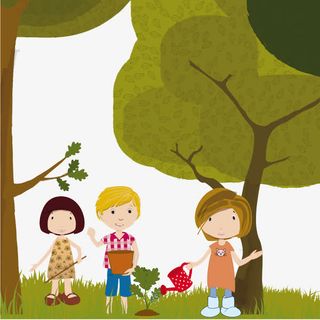 种树的小男孩免抠