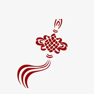 卡通手绘飘动的中国结素材免抠