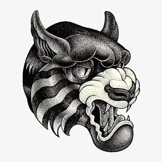 手绘老虎头像免抠图免抠