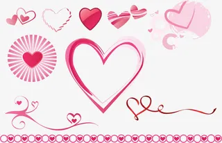 粉色爱心心形免抠