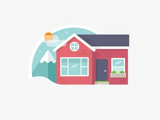 扁平化小房子免抠