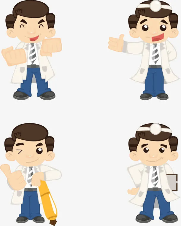 卡通医生元素免抠