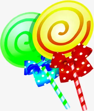 两只棒棒糖儿童节素材免抠