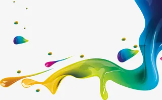 炫彩油漆泼溅免抠