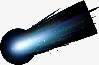 蓝色闪耀流星免抠