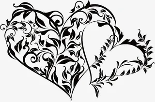 手绘藤蔓心形图免抠
