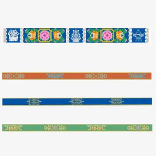 多彩藏族纹样风俗装饰条免抠