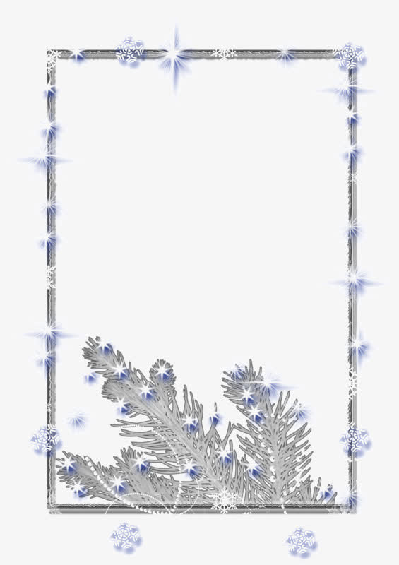 精美绝伦雪花边框免抠