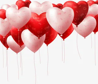 粉红色红色气球节日装饰矢量图免抠