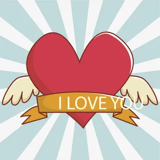 小翅膀爱心免抠