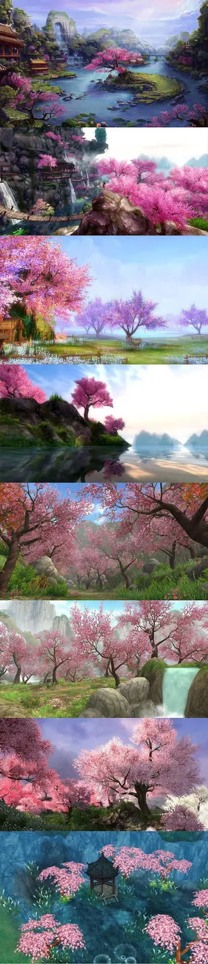 美丽桃花自然插画手绘免抠 美丽桃花自然插画手绘免抠