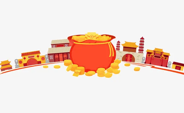 中国风银子福袋素材免抠