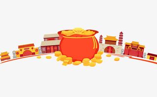 中国风银子福袋素材免抠