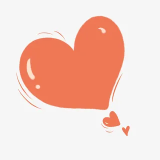 手绘暖色系立体爱心浪漫心形对话框免抠