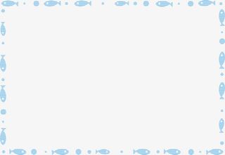 卡通蓝色可爱小鱼边框免抠