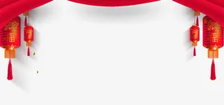 新年灯笼红帘背景边框设计