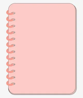 粉色笔记本 文本框免抠