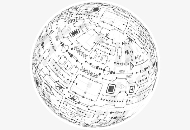 地球电路板背景素材免抠