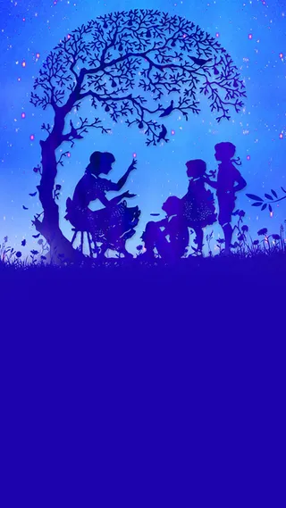 蓝色小清新感恩教师节H5背景素材高清