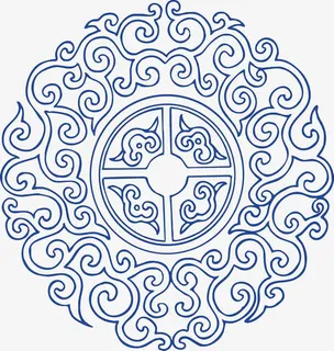 蓝色花纹背景图案