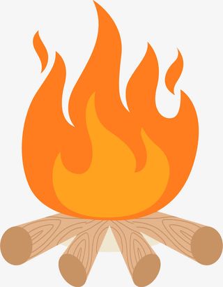 卡通柴火堆免抠