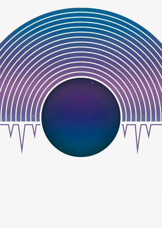 蓝色螺纹圆圈折线免抠