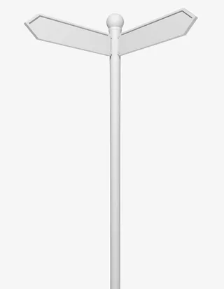 手绘白色路牌标杆免抠